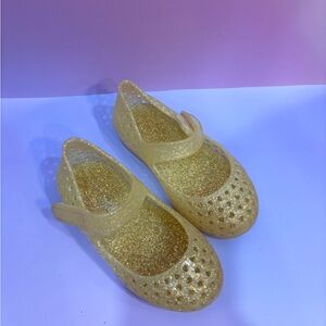Gold Glitter Jelly Mary Jane Kids Shoes
